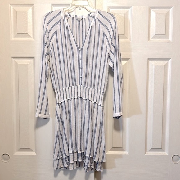 Rails Jasmine Linen-Blend Shirt Dress Blue Villa - Size Small - Picture 3 of 10